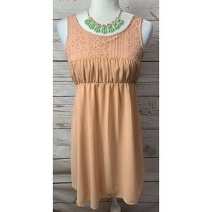EUC Shop The Trends Dusty Rose Lace Chiffon Dress
